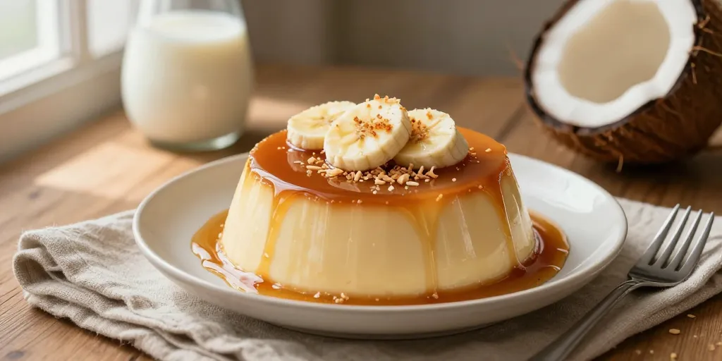 flan banane lait de coco