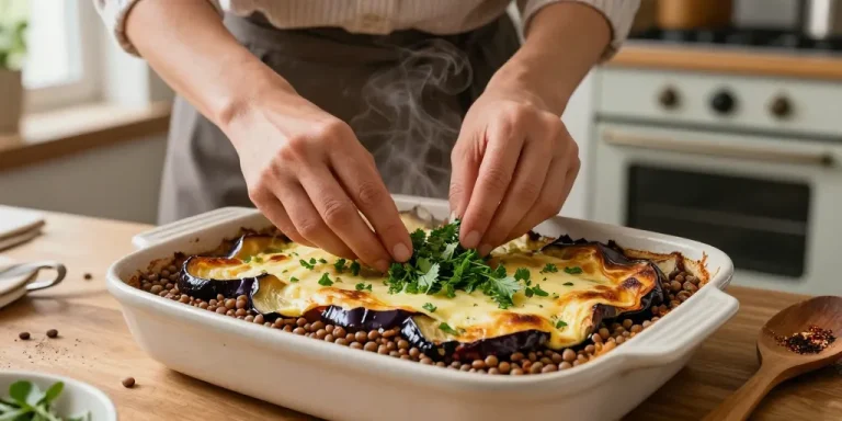 recette moussaka végétarienne lentilles