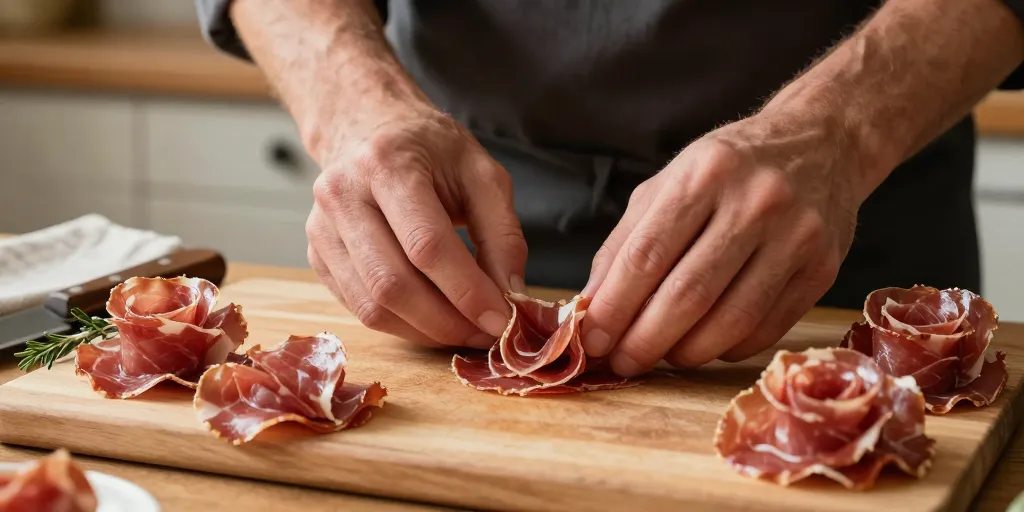 pliage rosette charcuterie