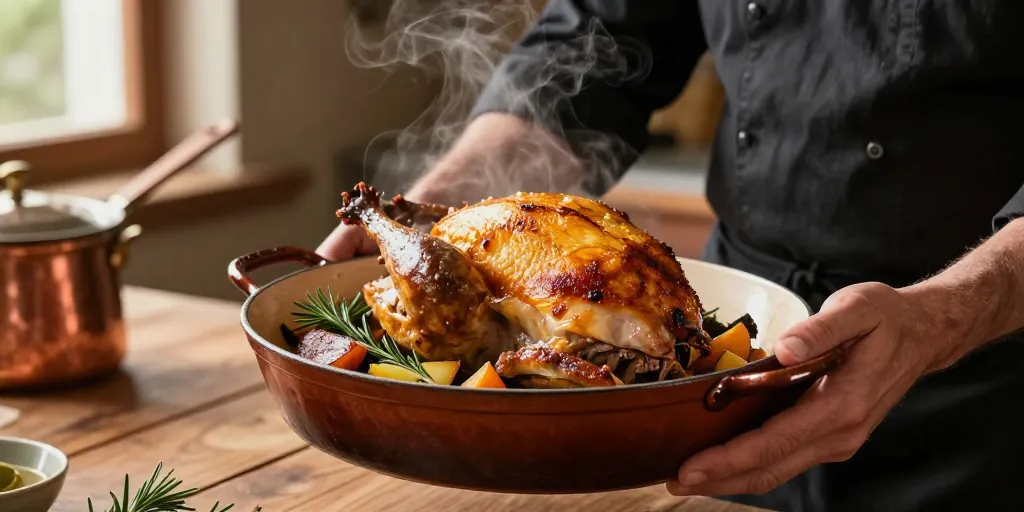 poularde farcie en cocotte