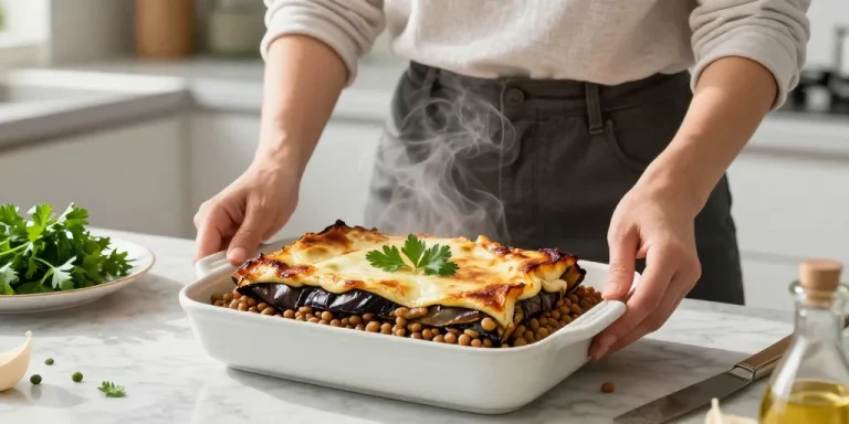 recette moussaka végétarienne lentilles