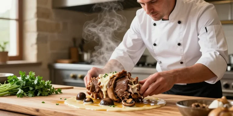 rouelle de porc champignon creme fraiche